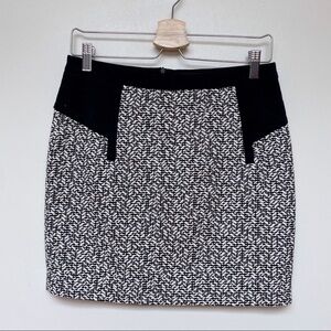 Comptoir Des Cotonniers Tweed & Leather Skirt